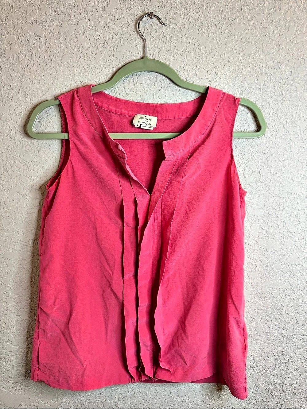 kate spade Sleeveless Ruffle Blouse in Pink Size 4